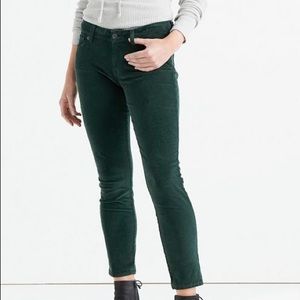 Lucky Brand Lolita Skinny Green Corduroy Pant